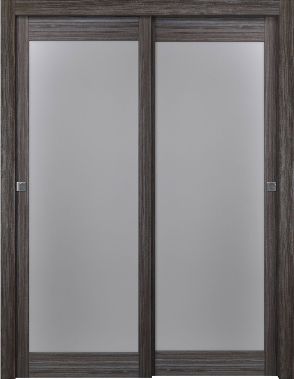 Palladio 207 Vetro Gray Oak Bypass doors