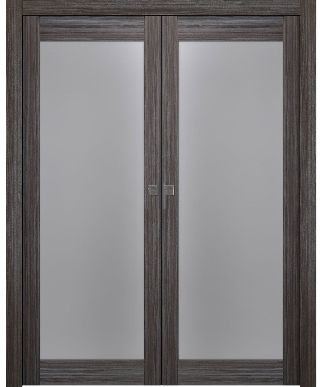 Palladio 207 Vetro Gray Oak Double pocket doors