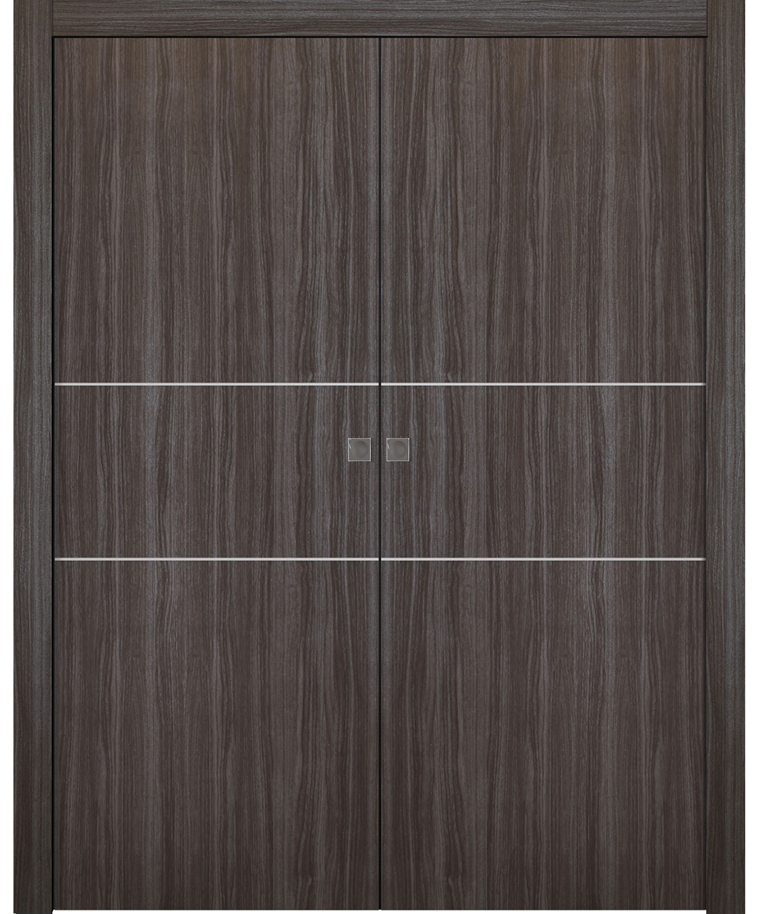 Palladio 2H Gray Oak Double pocket doors