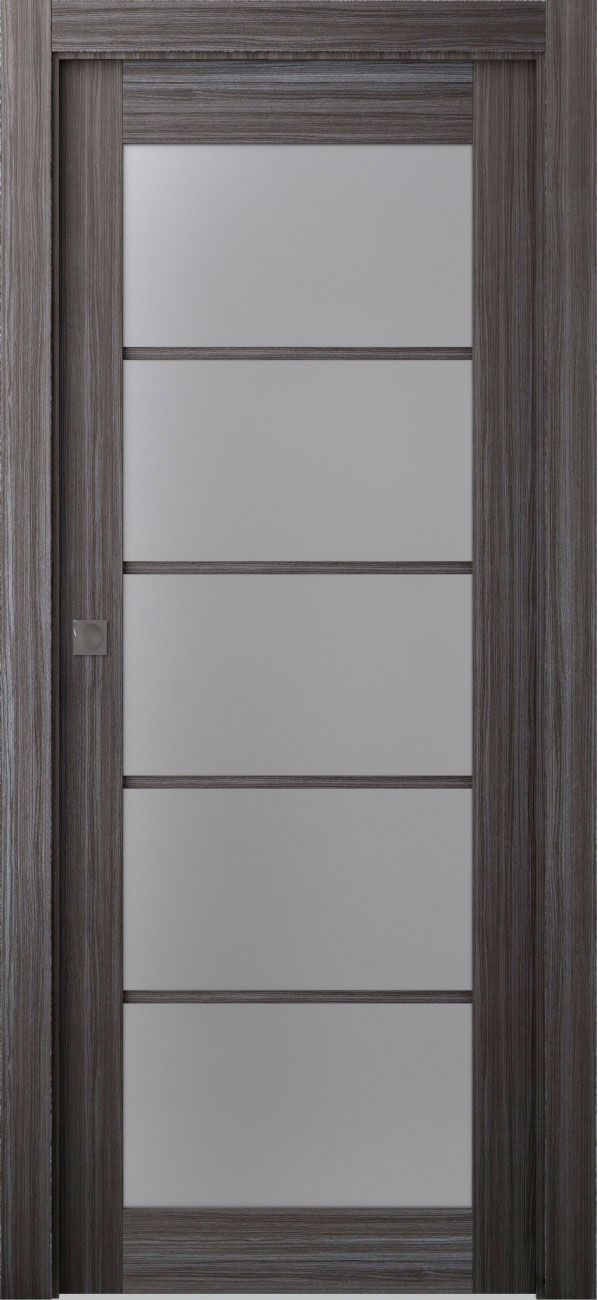 Palladio 5 Lite Vetro Gray Oak Pocket doors