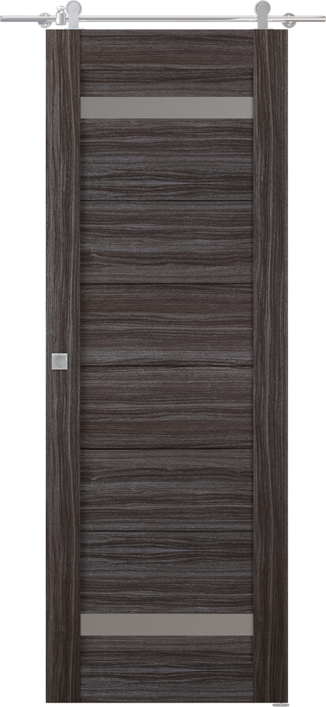 Perla Vetro Gray Oak Barn doors