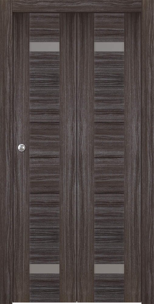 Perla Vetro Gray Oak Bi-folding doors
