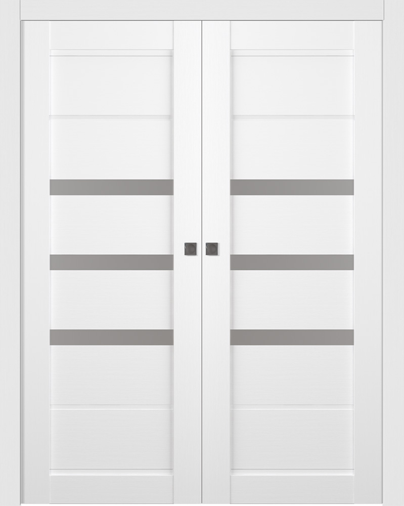 Rita Vetro Bianco Noble Double pocket doors