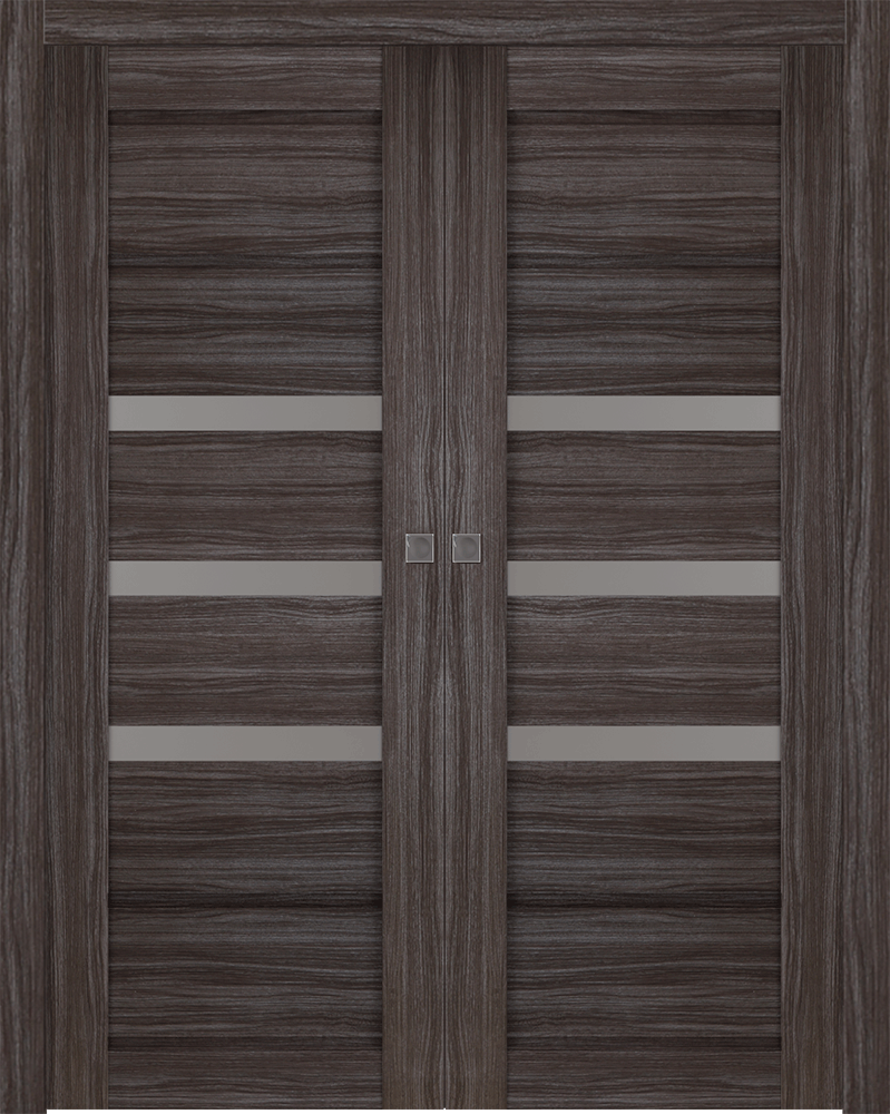 Rita Vetro Gray Oak Double pocket doors