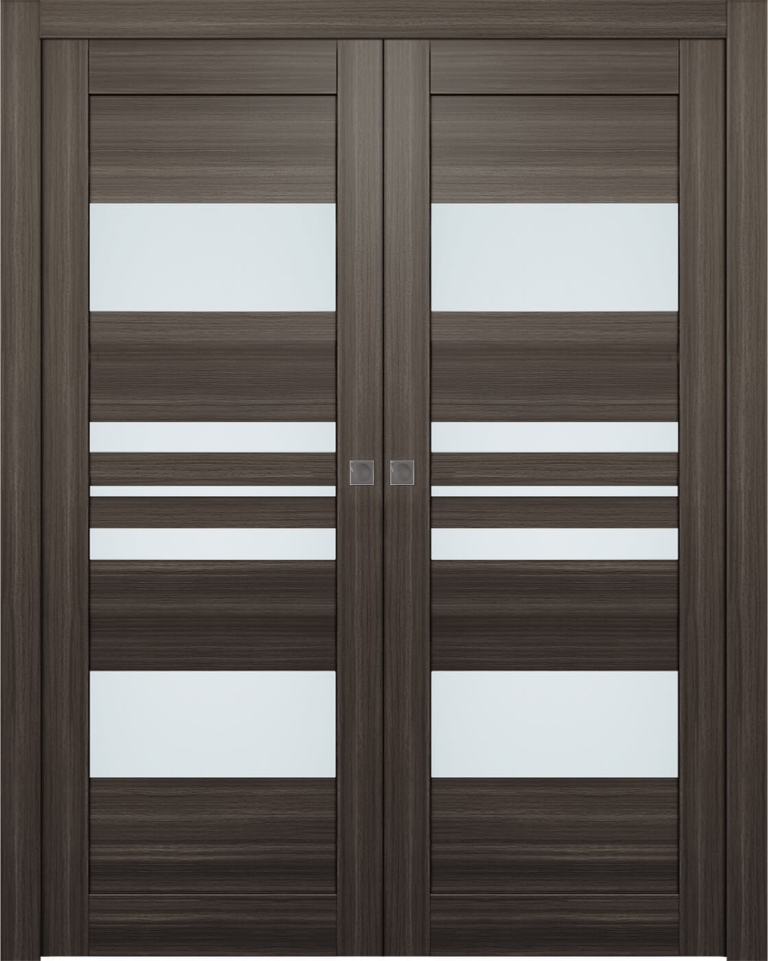 Romi Vetro Gray Oak Double pocket doors