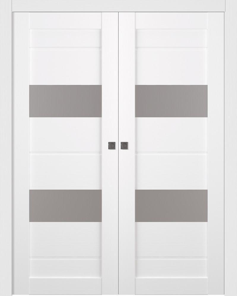 Vita Vetro Bianco Noble Double pocket doors