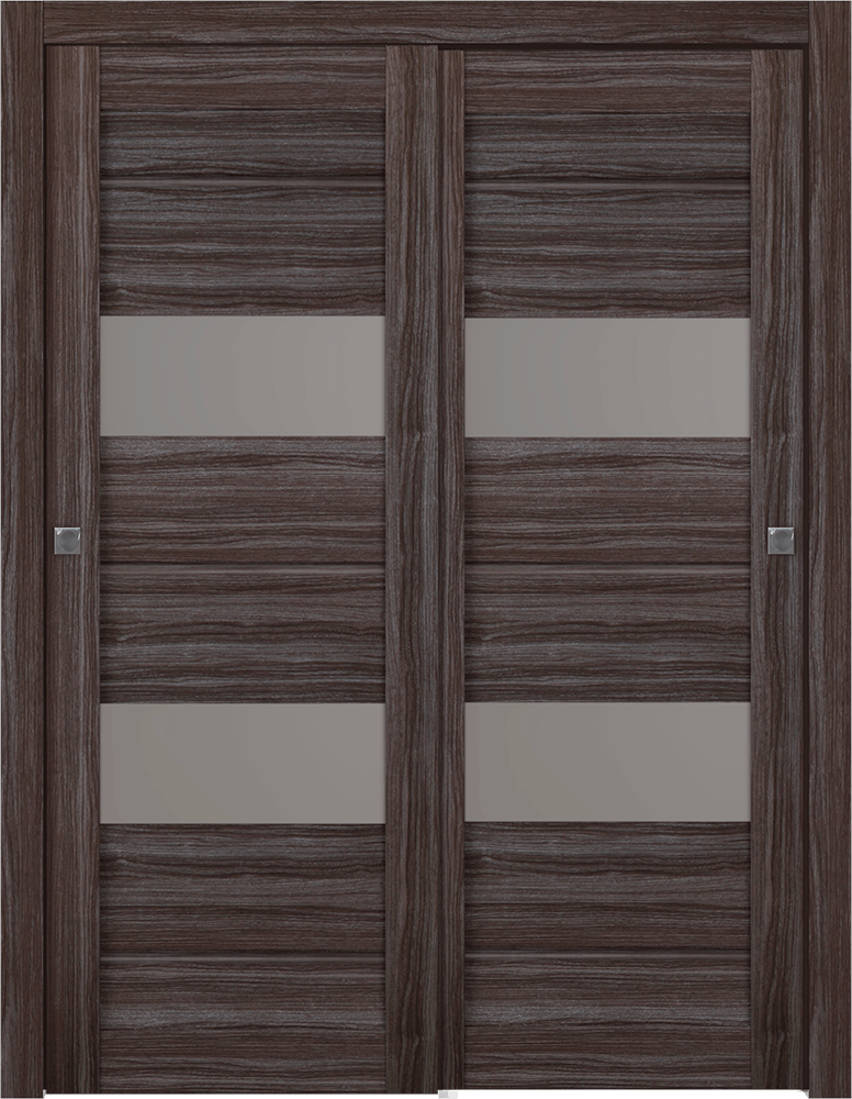 Vita Vetro Gray Oak Bypass doors