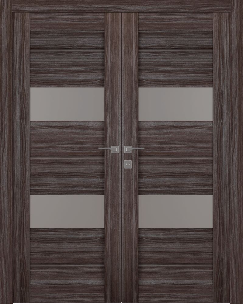 Vita Vetro Gray Oak Double doors