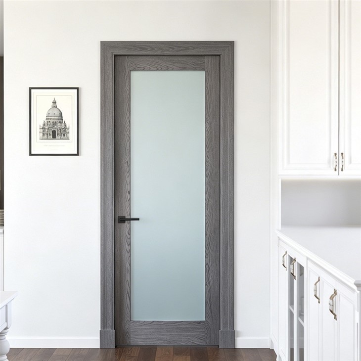 Grey Oak 1-Lite Glass Door