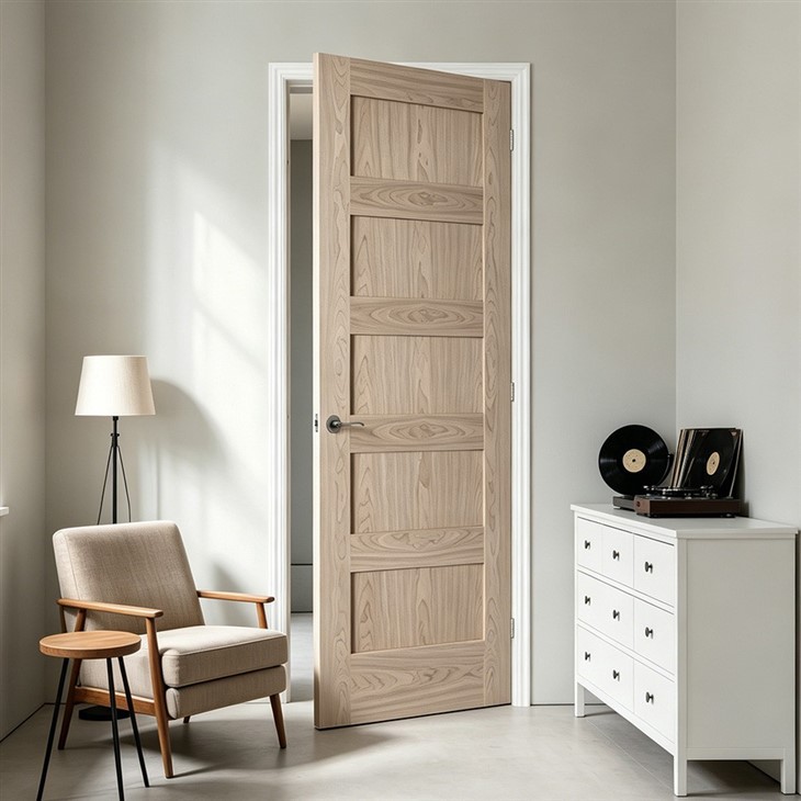 EV Walnut 5-Panel Shaker Door