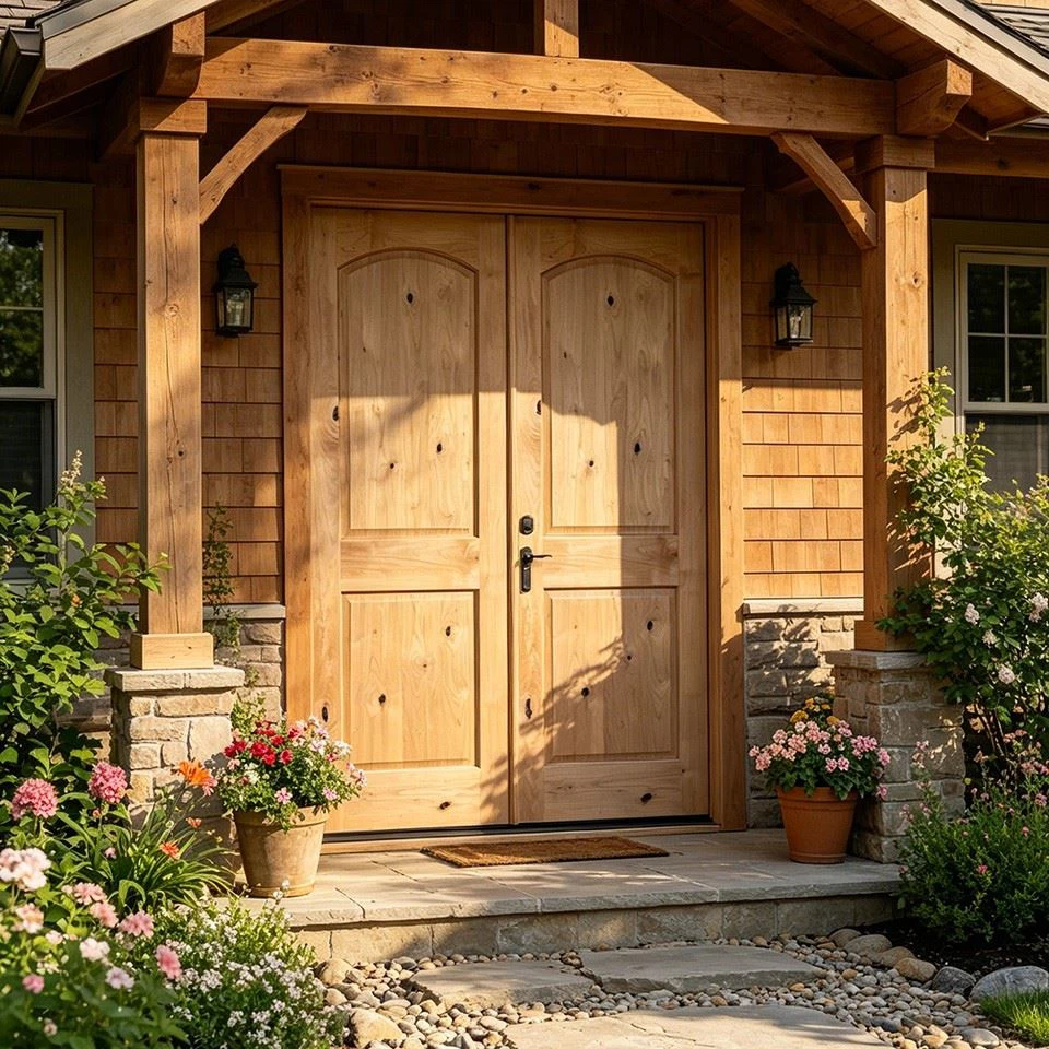 Knotty Alder 2-Panel Arch 36" X 80" LHI