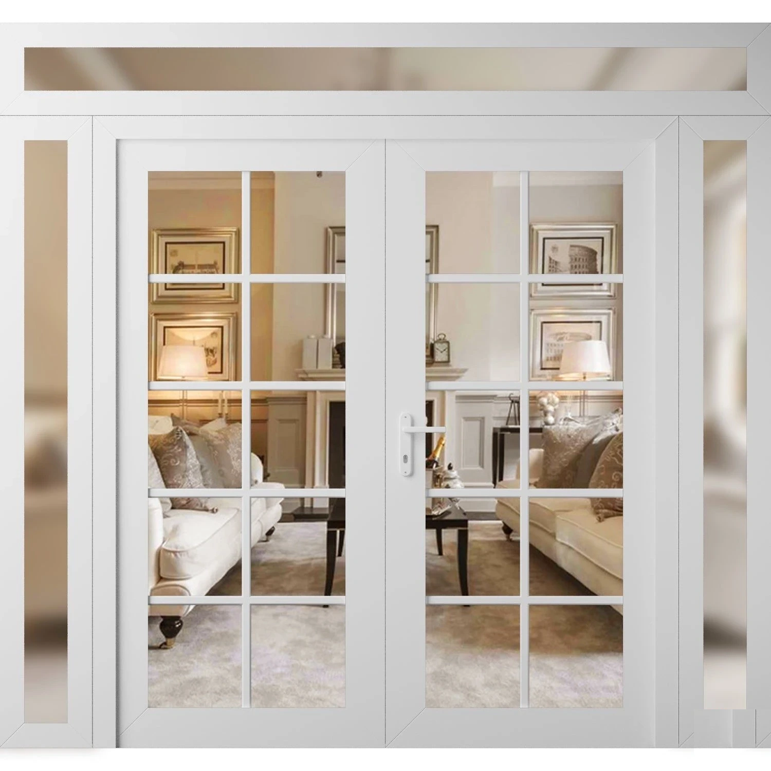 Manux 8100 White Silk 96" X 80" Clear Glass LHI