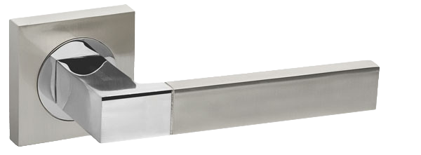 Door Handle Ethno KM SN/CP-3, Satin Nickel/Polished Chrome
