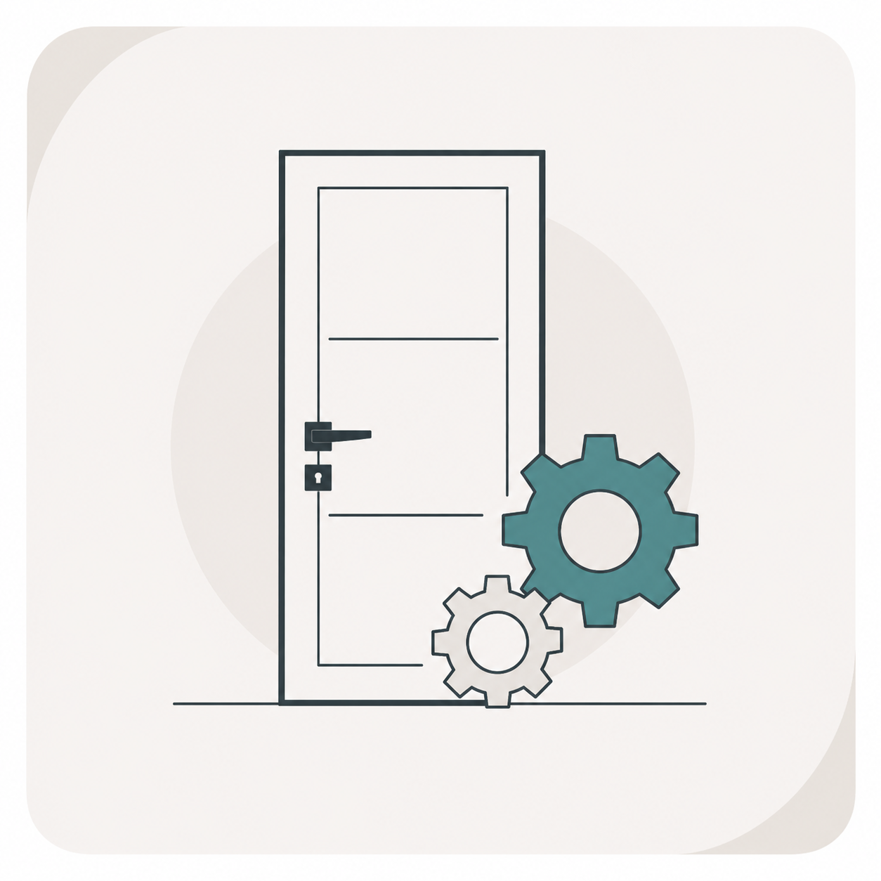 Prefinished interior door illustration with wood grain and smooth painted sections—factory premium finishes