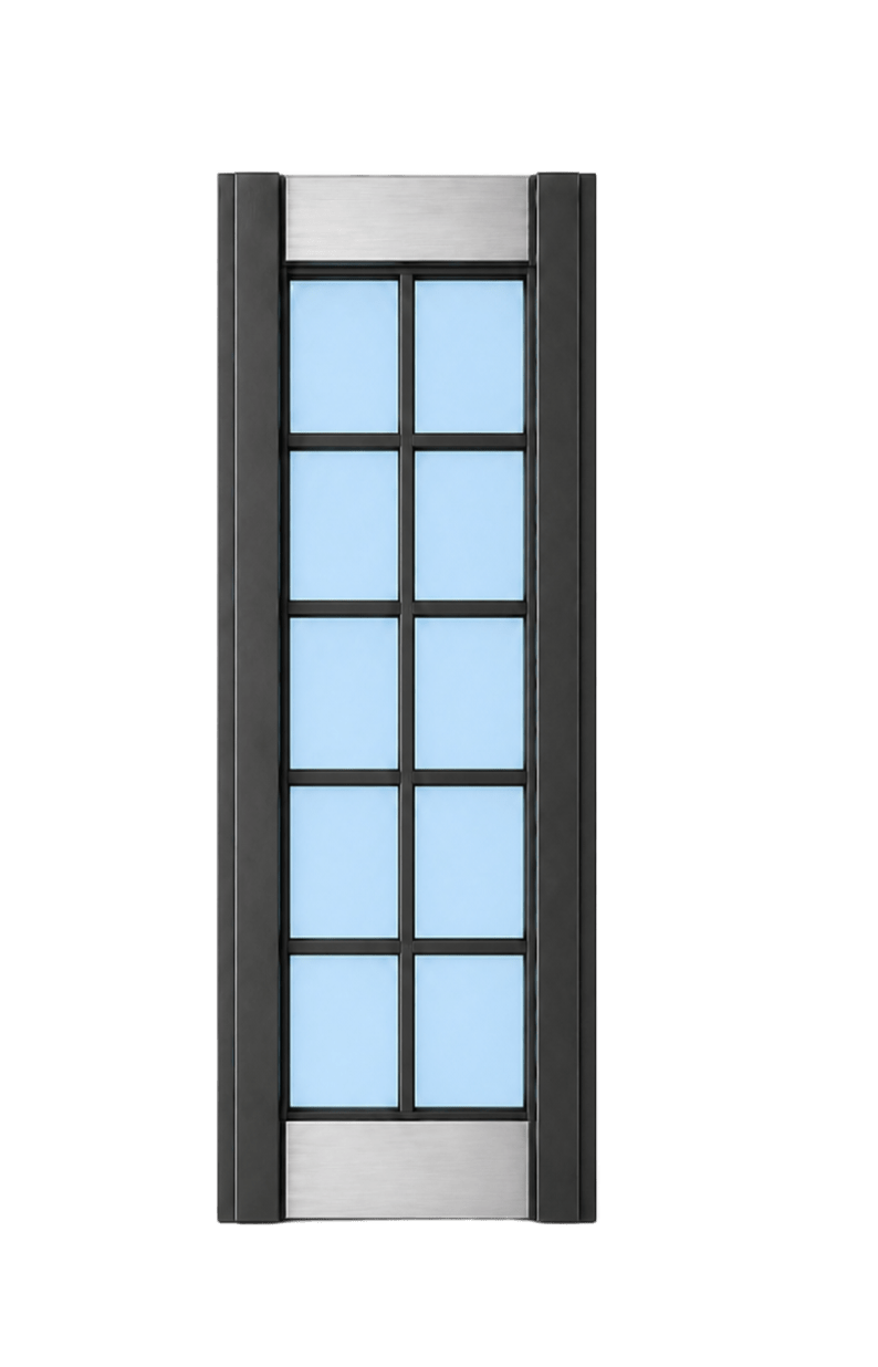 10-lite frosted glass interior door lite insert design with grid pattern