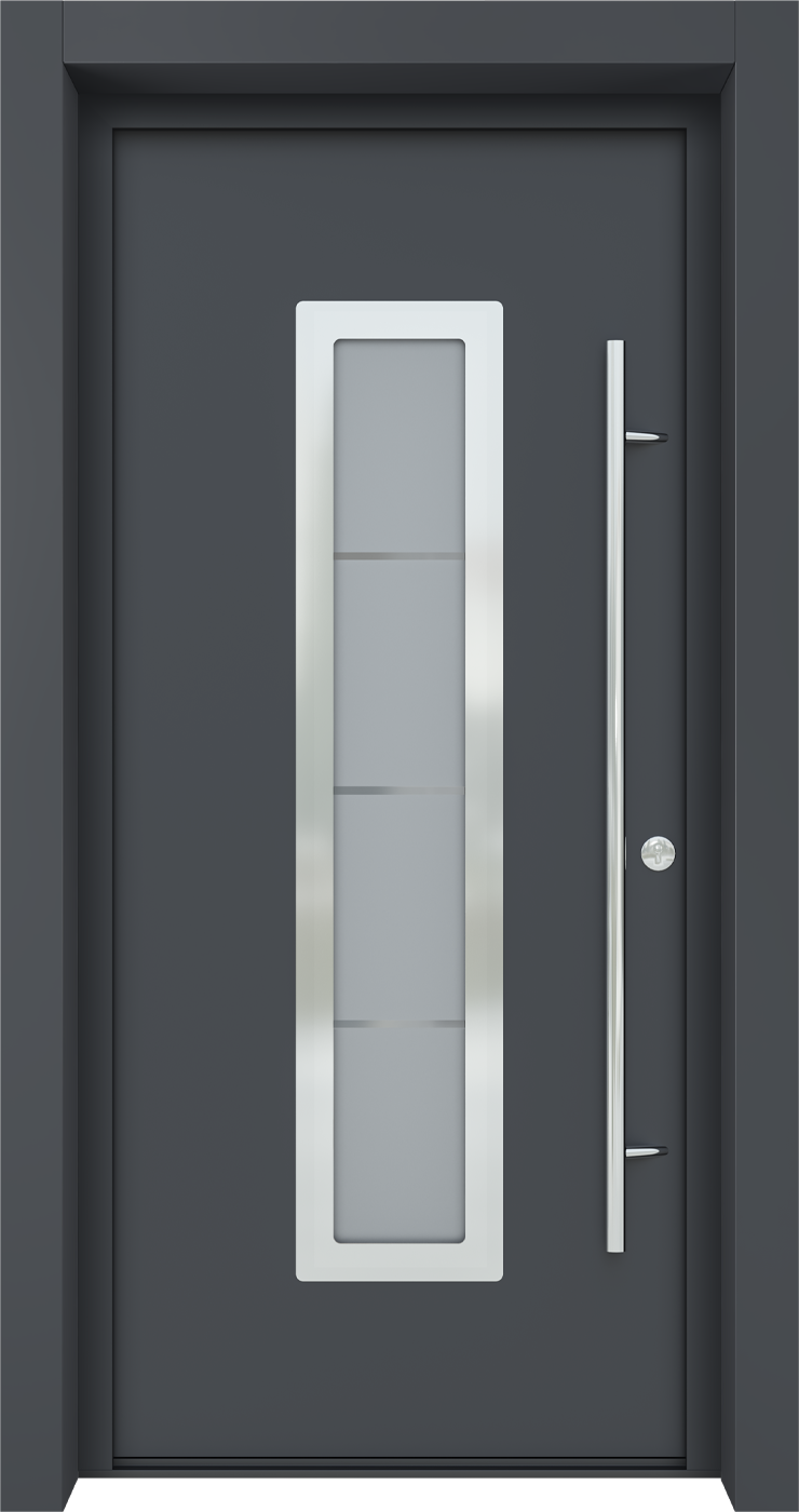 MODERN FRONT STEEL DOOR ARGOS ANTRACIT/WHITE 37 7/16" X 81 11/16" LHI + HARDWARE
