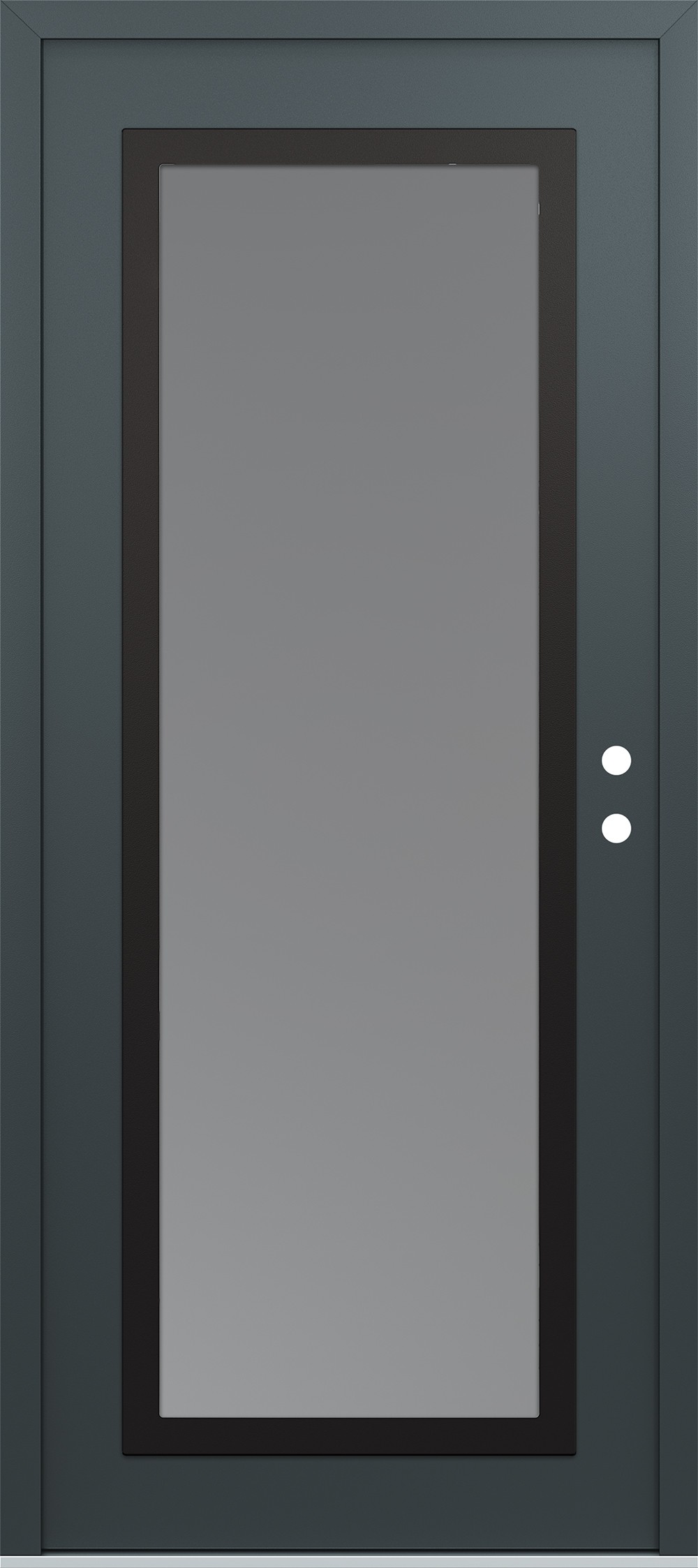 Modern Steel Front Door Diamond C1 36" x 80" anthracite/anthracite frosted Glass Panel black LHI