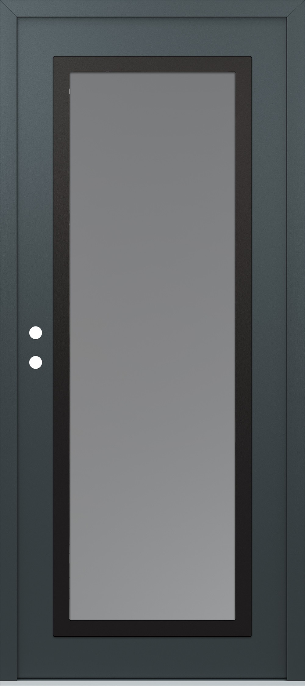 Modern Steel Front Door Diamond C1 36" x 80" anthracite/anthracite frosted Glass Panel black RHI