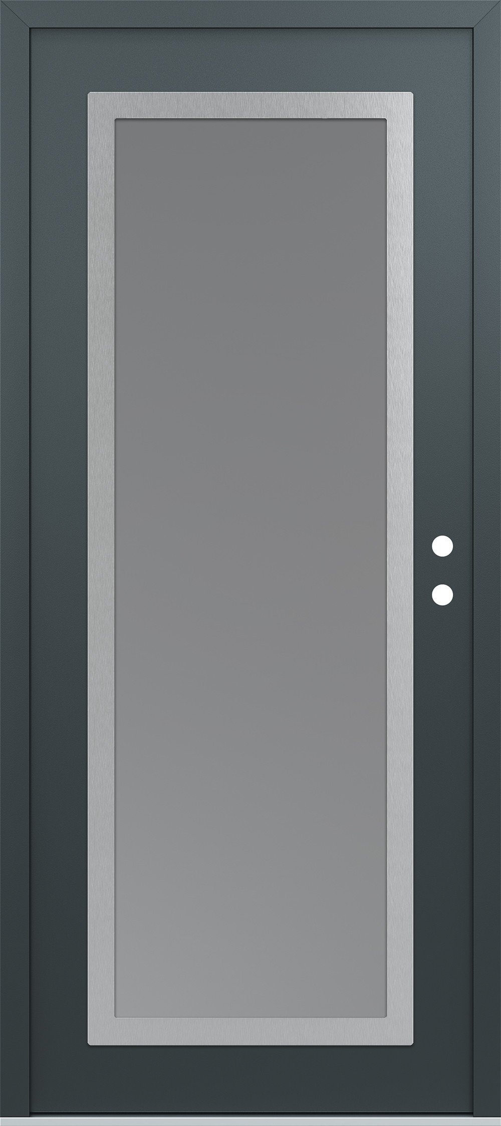 Modern Steel Front Door Diamond C1 36" x 80" anthracite/anthracite frosted Glass Panel stainless steel LHI