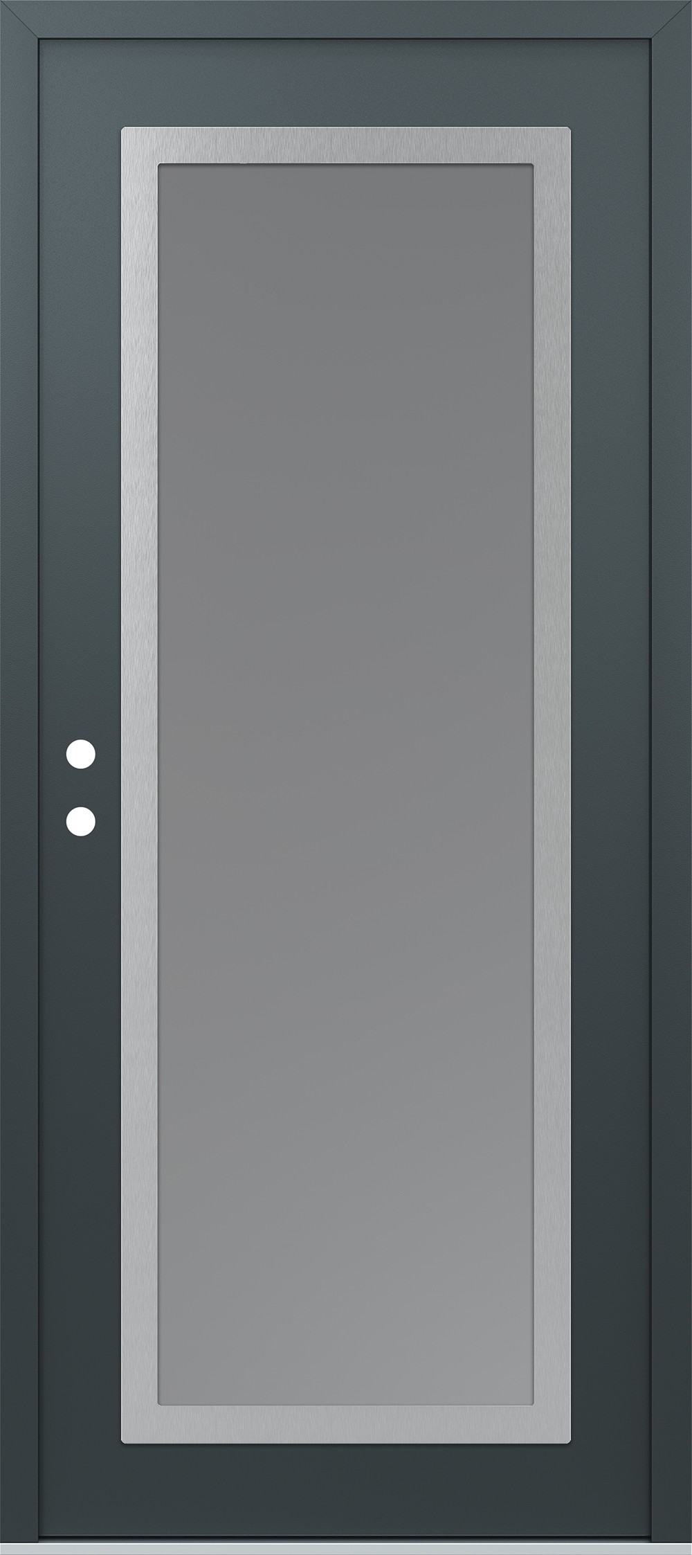 Modern Steel Front Door Diamond C1 36" x 80" anthracite/anthracite frosted Glass Panel stainless steel RHI