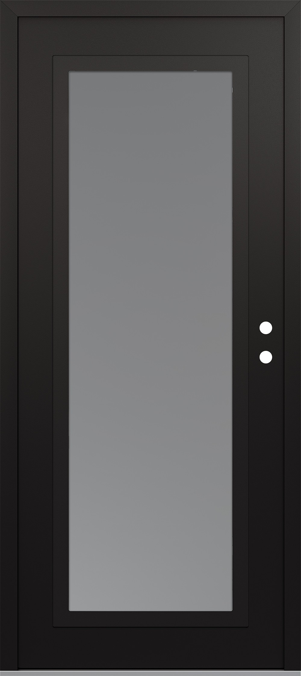 Modern Steel Front Door Diamond C1 36" x 80" black/white frosted Glass Panel black LHI