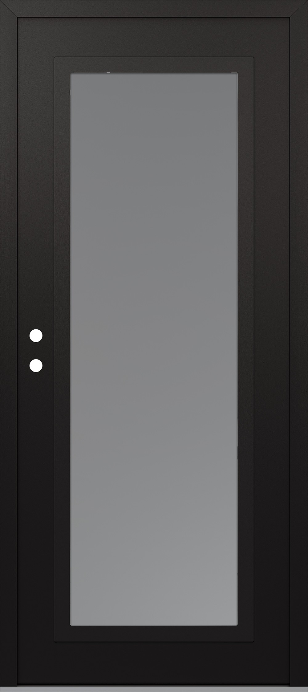 Modern Steel Front Door Diamond C1 36" x 80" black/white frosted Glass Panel black RHI