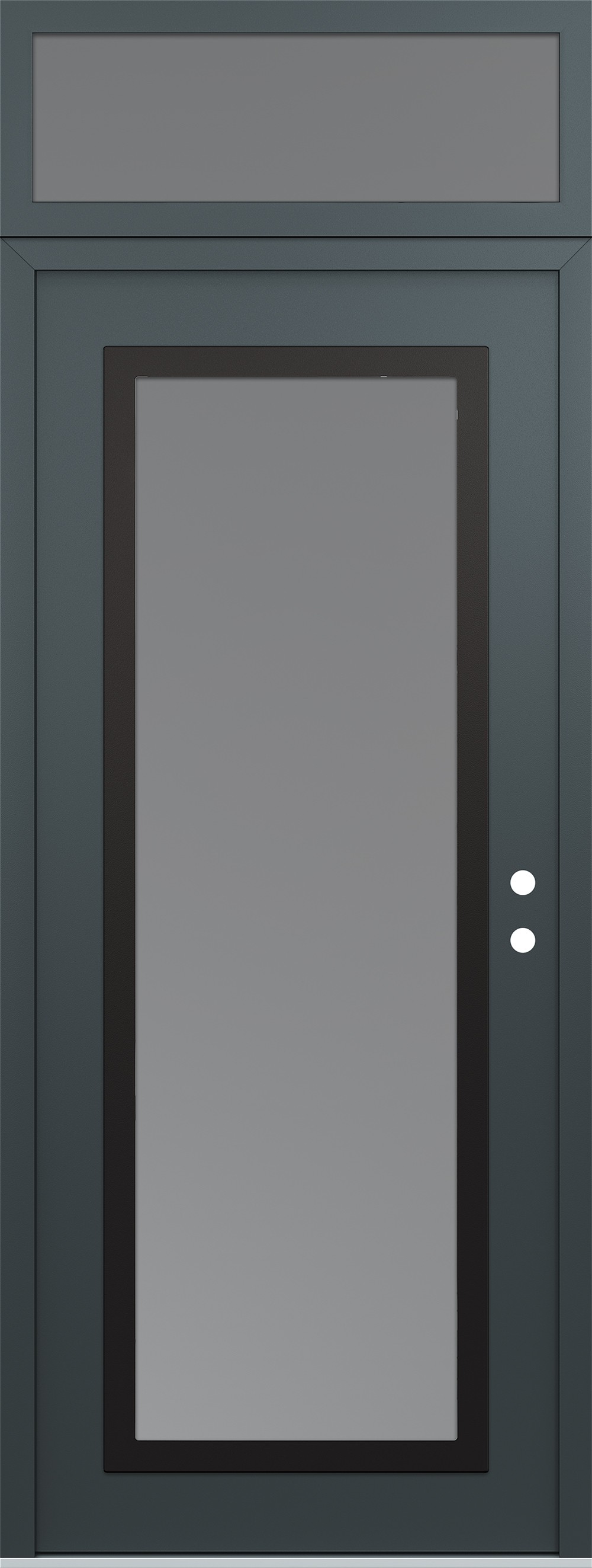 Modern Steel Front Door DIAMOND C1 36" X 96" ANTHRACITE/ANTHRACITE FROSTED GLASS PANEL BLACK LHI WITH TRANSOM FROSTED GLASS