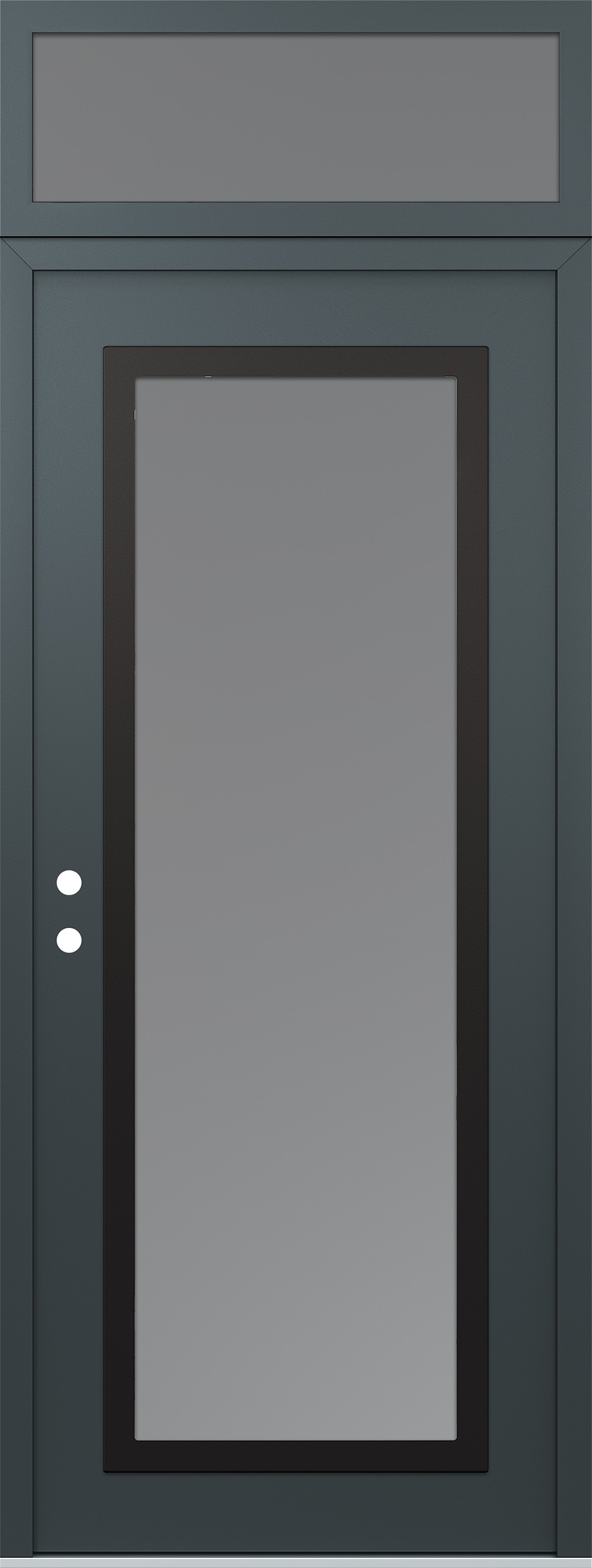 Modern Steel Front Door DIAMOND C1 36" X 96" ANTHRACITE/ANTHRACITE FROSTED GLASS PANEL BLACK RHI WITH TRANSOM FROSTED GLASS