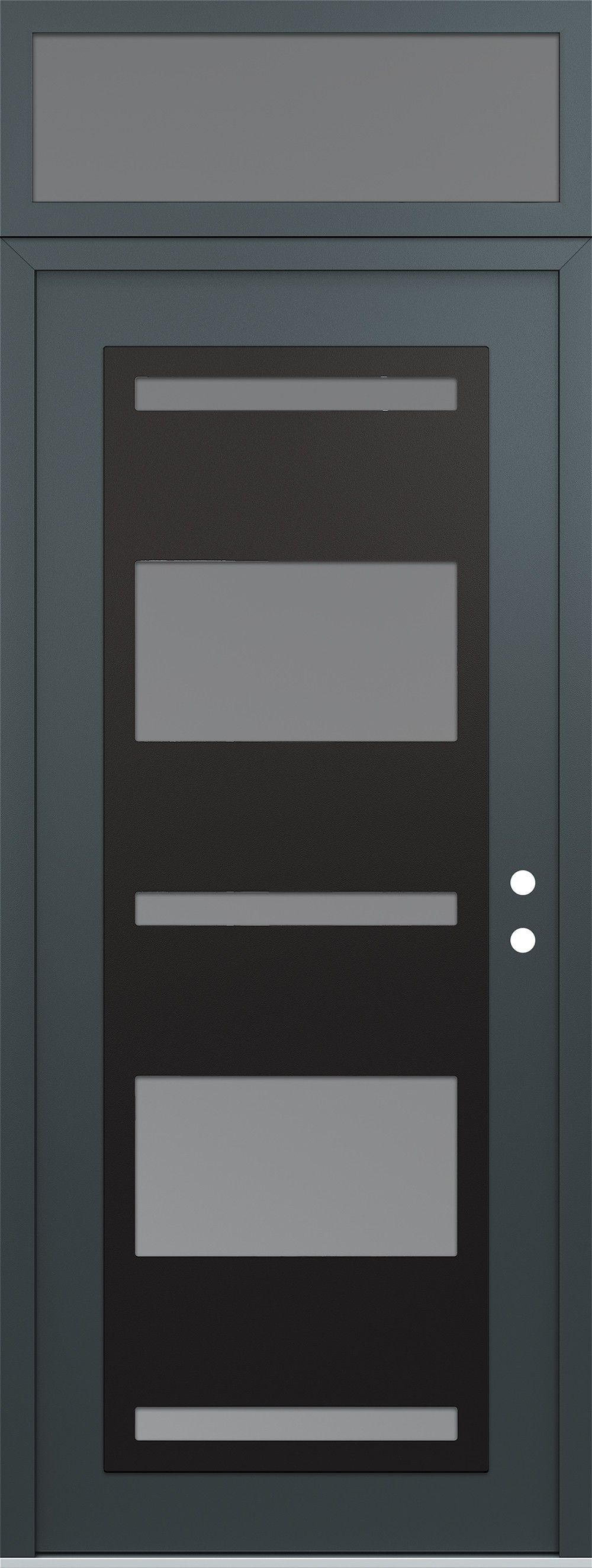 Modern Steel Front Door DIAMOND C10 36" X 96" ANTHRACITE/ANTHRACITE FROSTED GLASS PANEL BLACK LHI WITH TRANSOM FROSTED GLASS