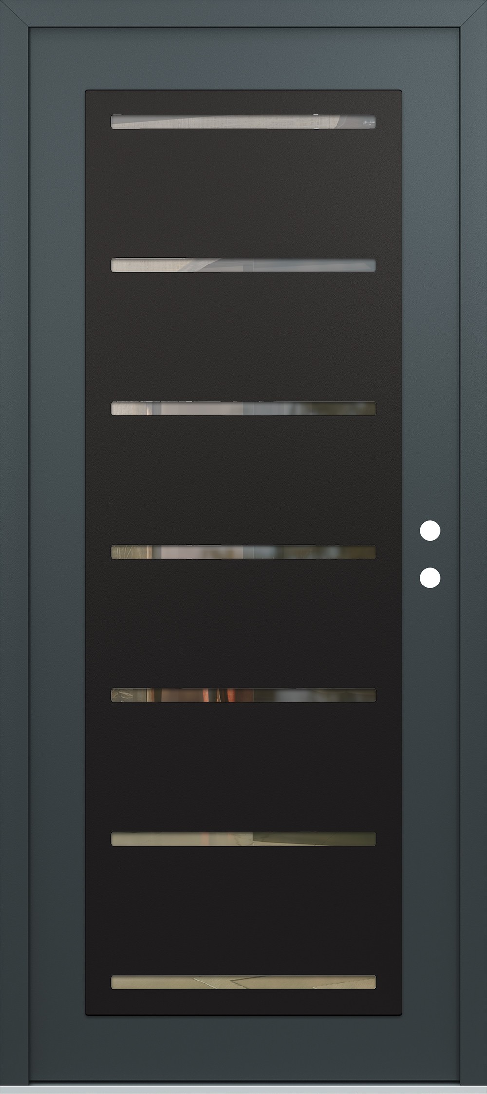 Modern Steel Front Door Diamond C11 36" x 80" anthracite/anthracite clear Glass Panel black LHI