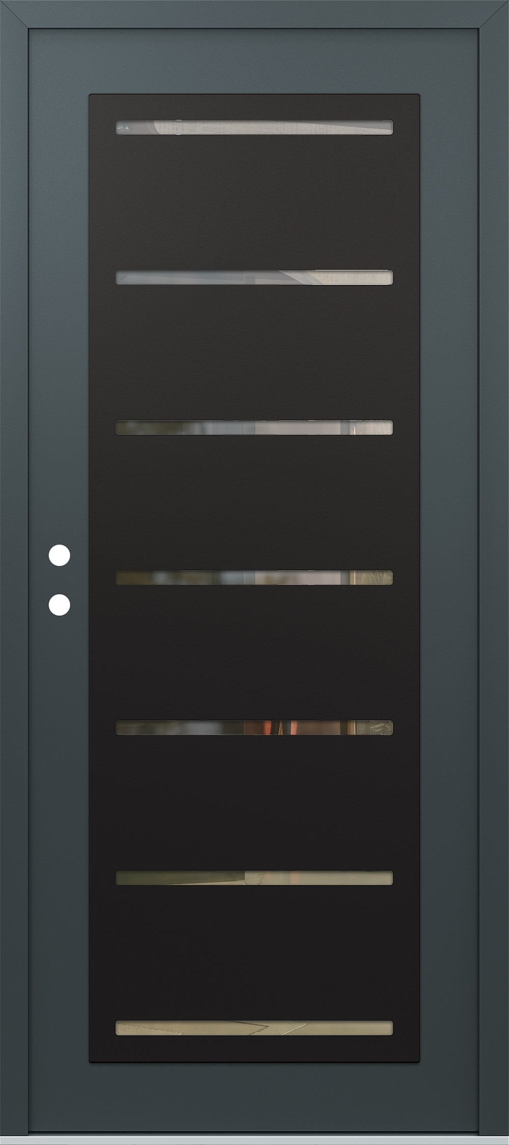 Modern Steel Front Door Diamond C11 36" x 80" anthracite/anthracite clear Glass Panel black RHI