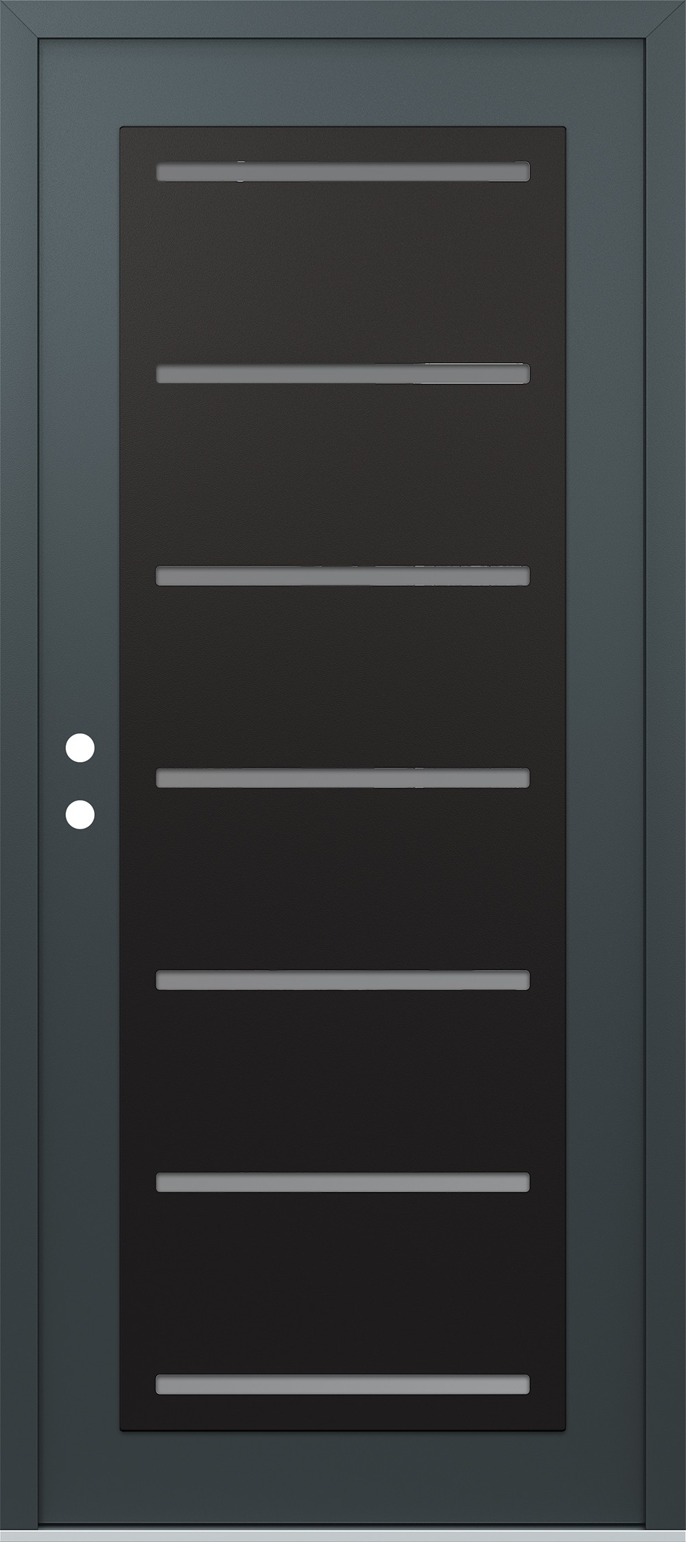 Modern Steel Front Door Diamond C11 36" x 80" anthracite/anthracite frosted Glass Panel black RHI