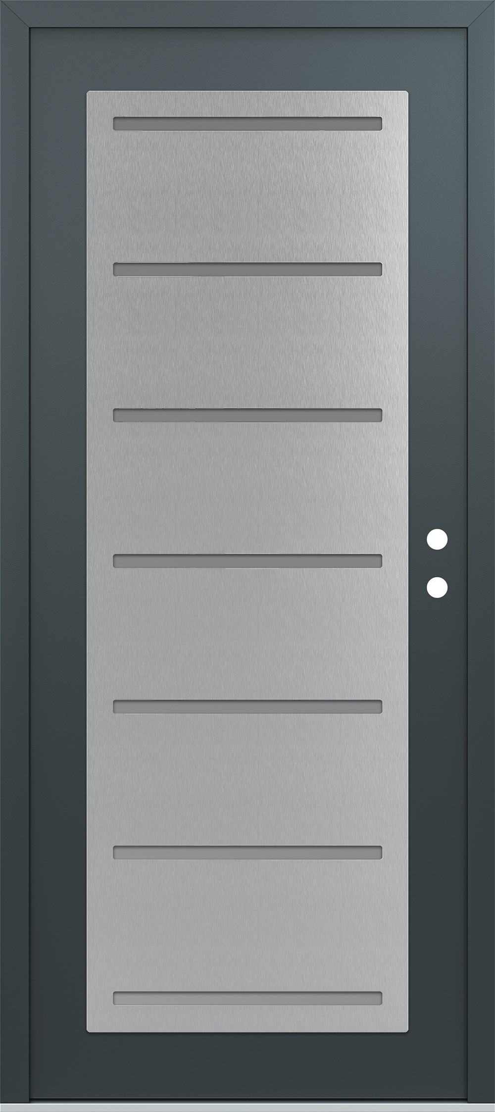 Modern Steel Front Door Diamond C11 36" x 80" anthracite/anthracite frosted Glass Panel stainless steel LHI