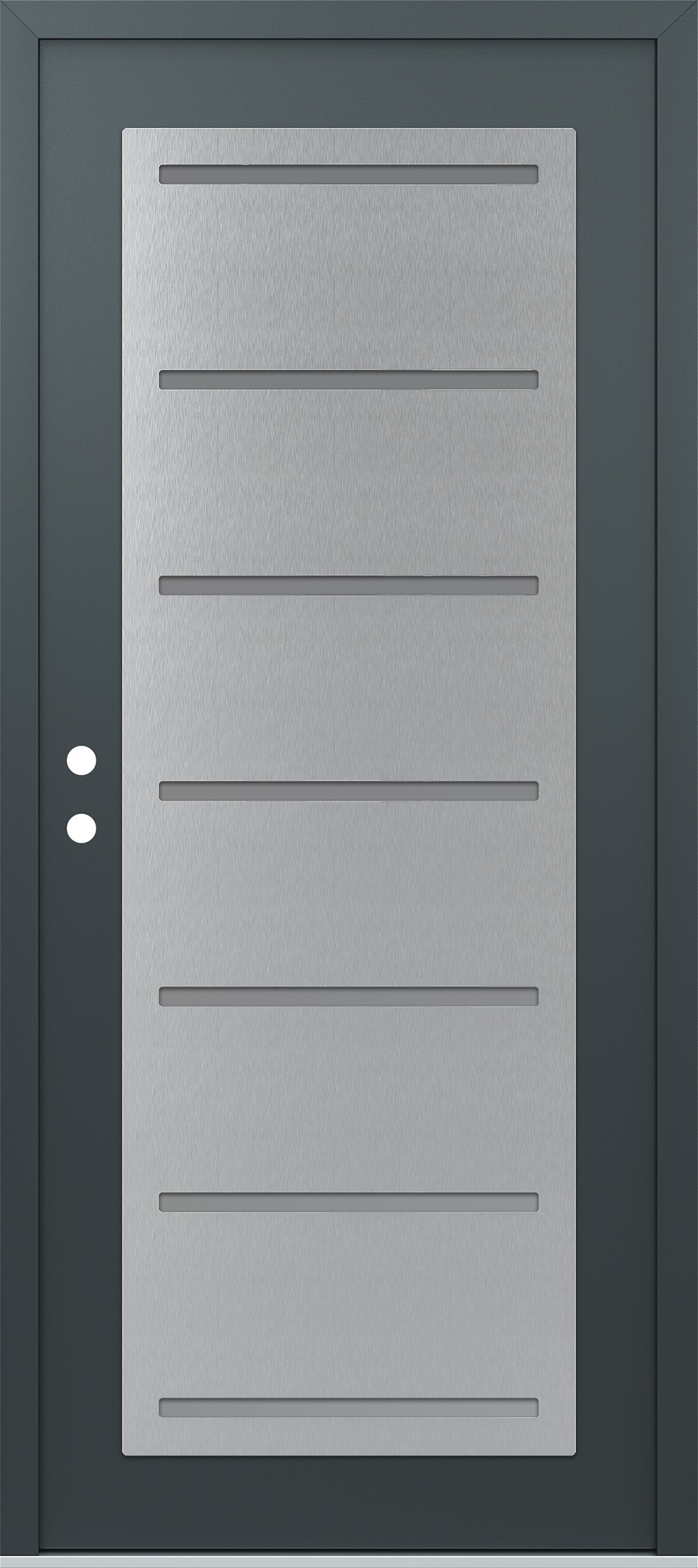 Modern Steel Front Door Diamond C11 36" x 80" anthracite/anthracite frosted Glass Panel stainless steel RHI