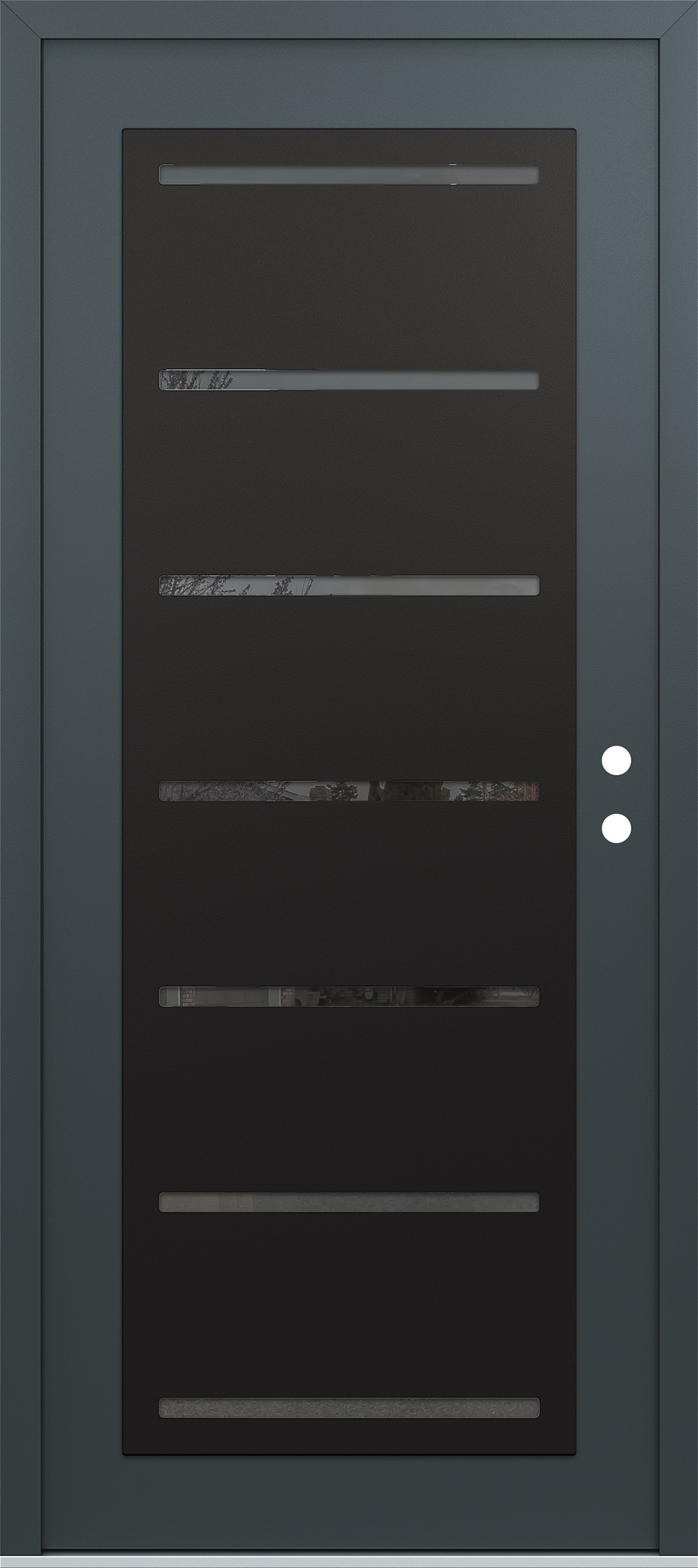 Modern Steel Front Door Diamond C11 36" x 80" anthracite/anthracite mirrored Glass Panel black LHI