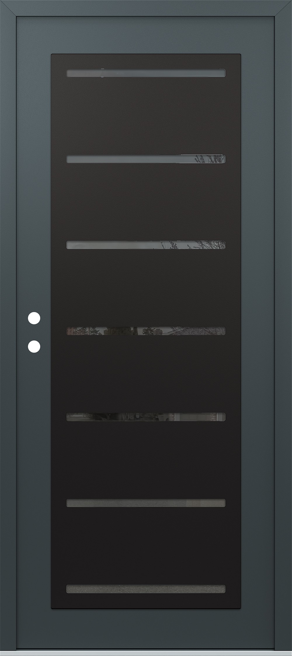 Modern Steel Front Door Diamond C11 36" x 80" anthracite/anthracite mirrored Glass Panel black RHI