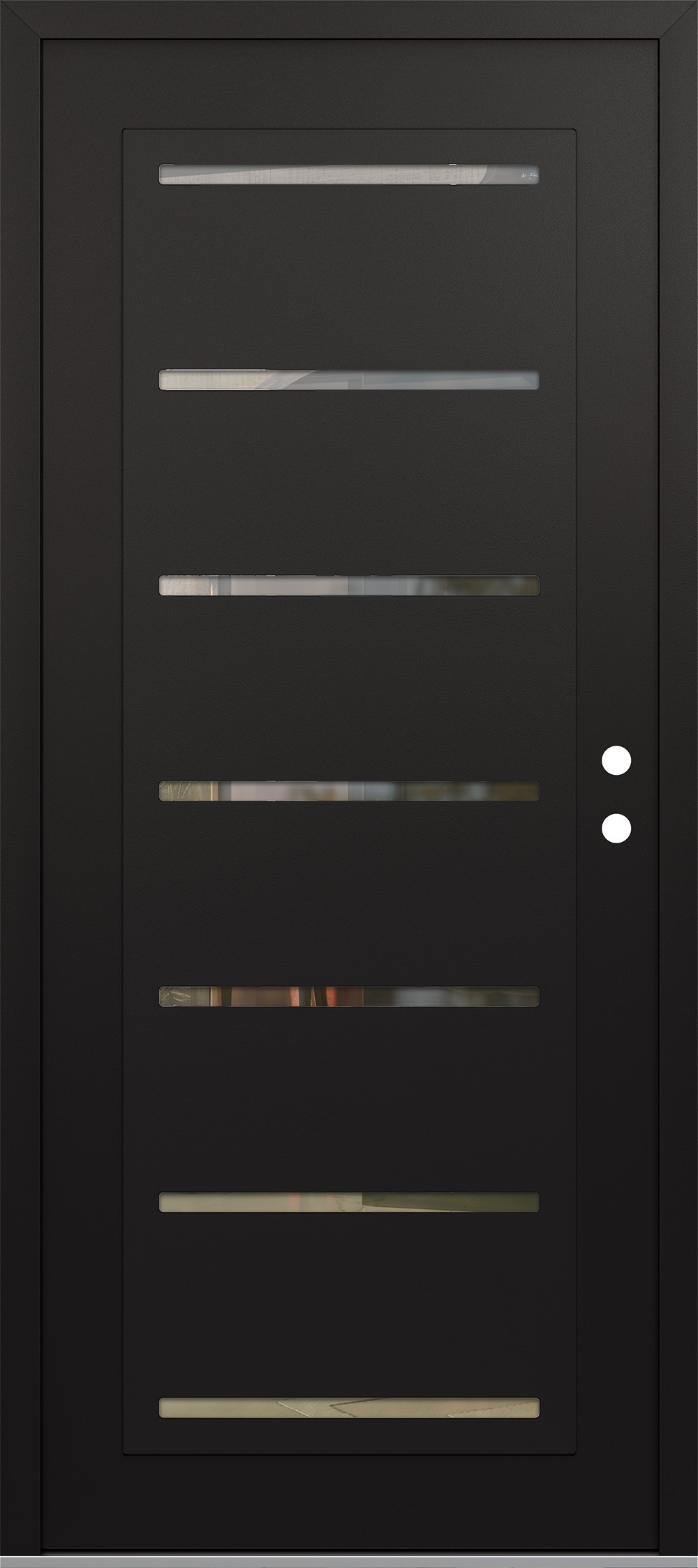 Modern Steel Front Door Diamond C11 36" x 80" black/black clear Glass Panel black LHI