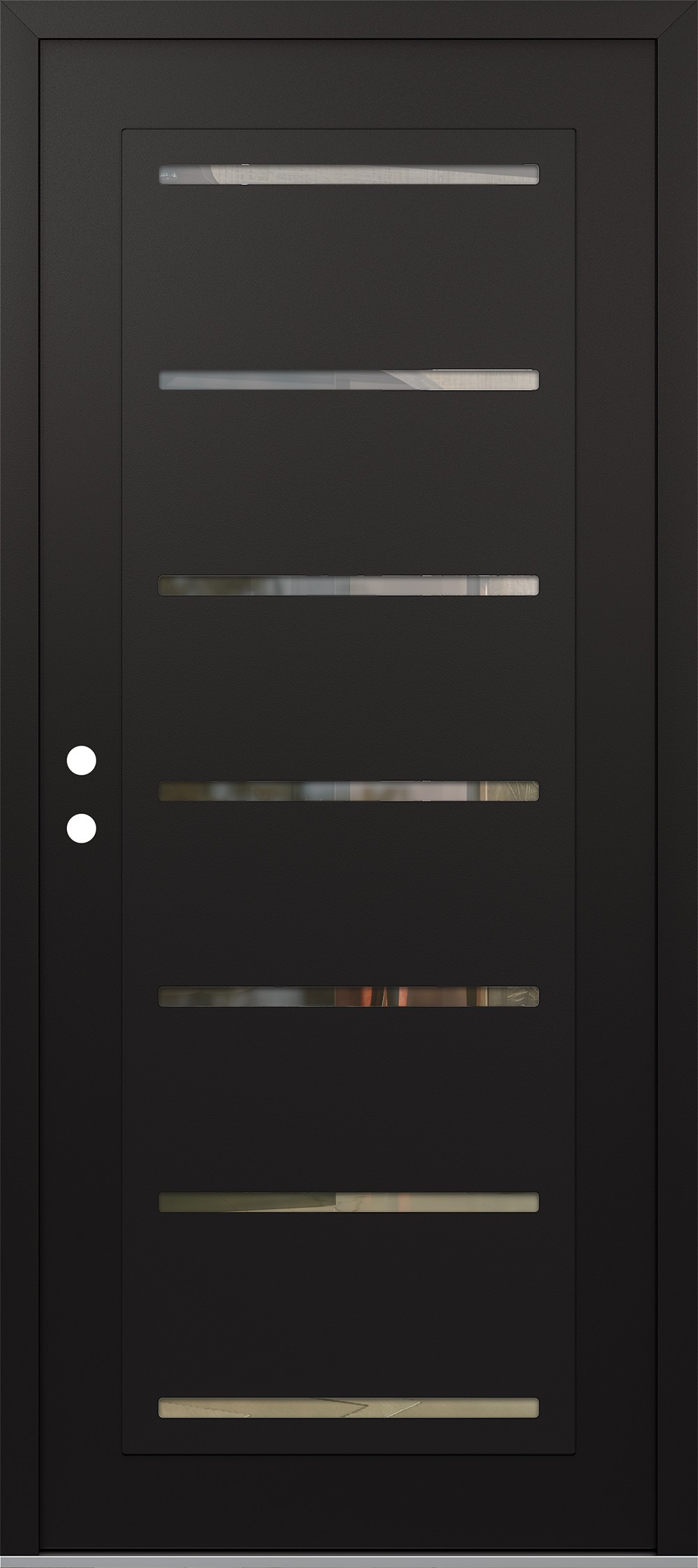 Modern Steel Front Door Diamond C11 36" x 80" black/black clear Glass Panel black RHI