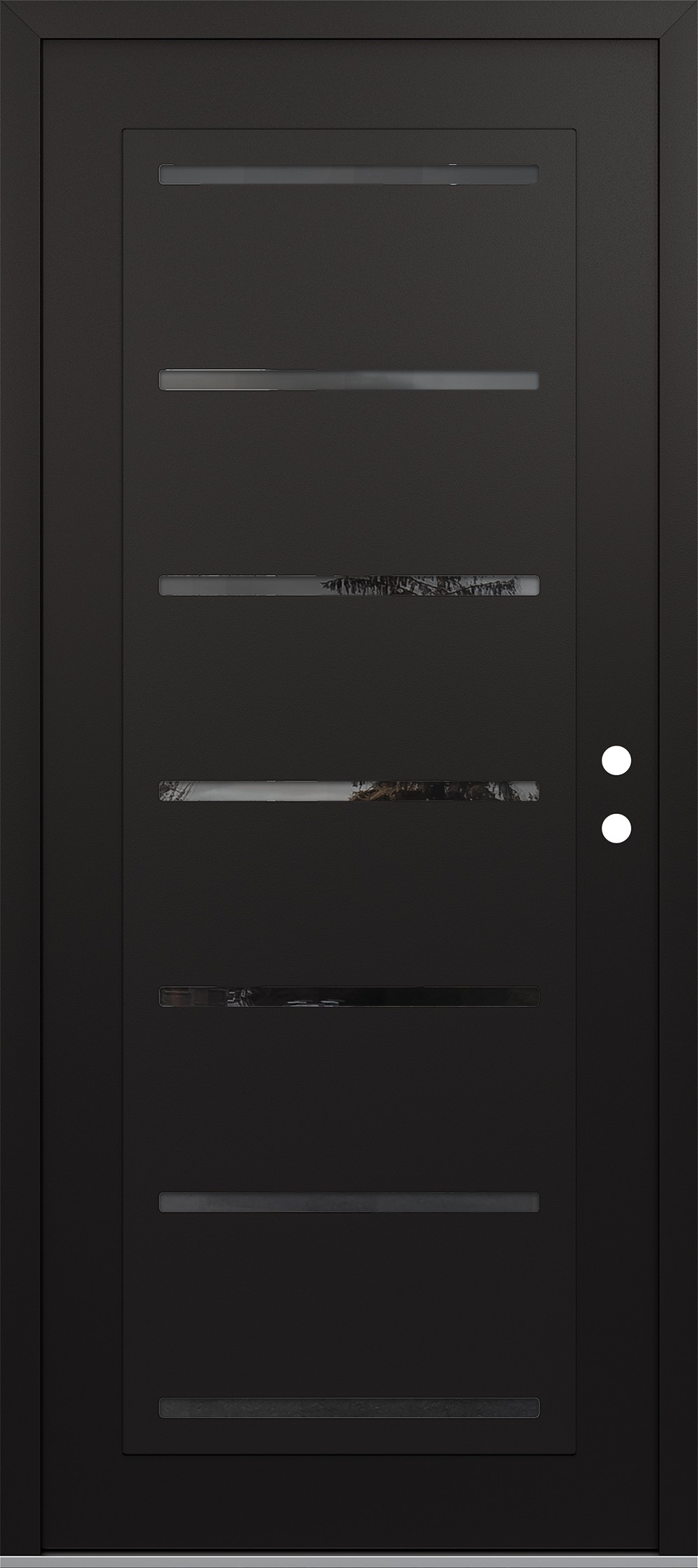 Modern Steel Front Door Diamond C11 36" x 80" black/black mirrored Glass Panel black LHI