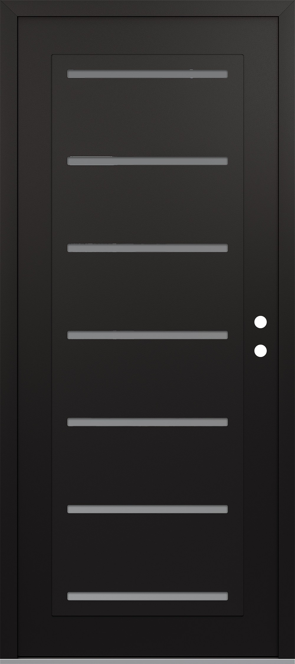 Modern Steel Front Door Diamond C11 36" x 80" black/white frosted Glass Panel black LHI