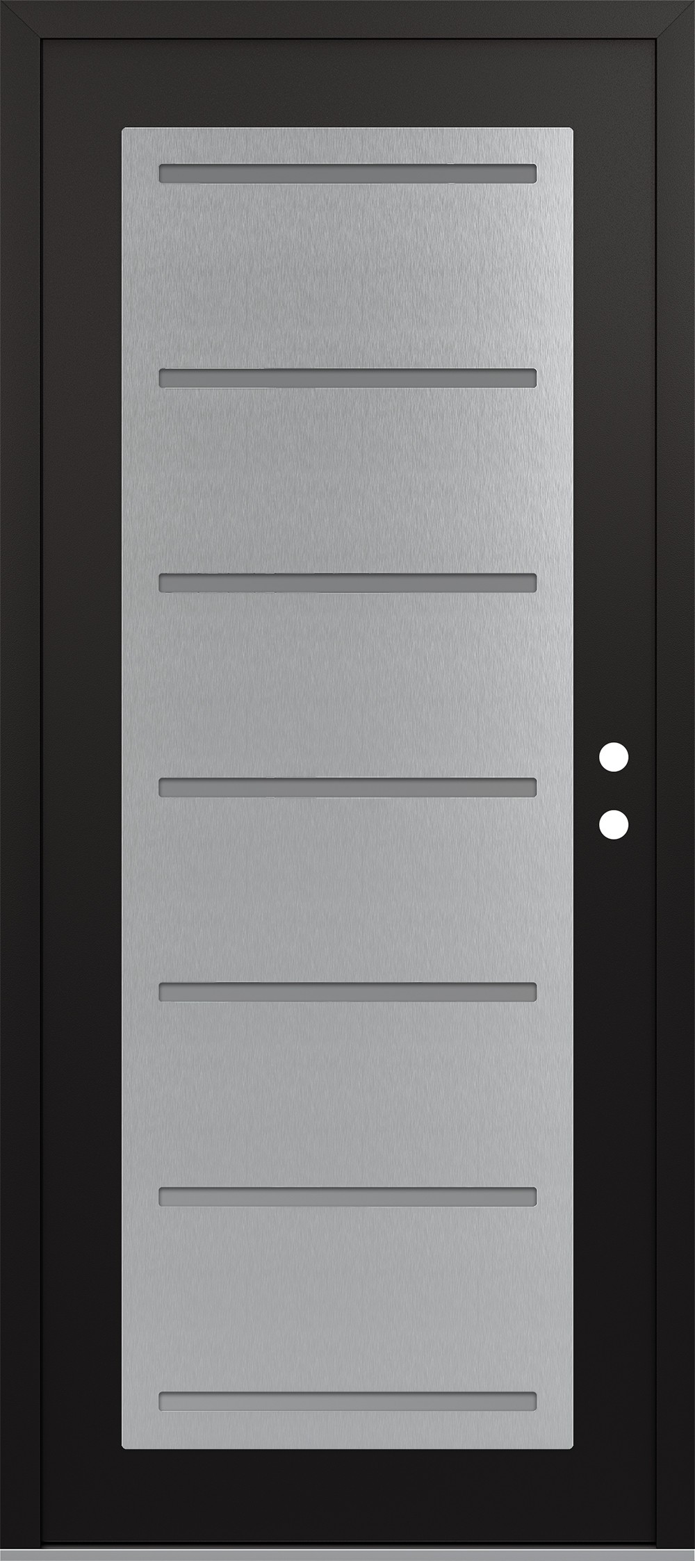 Modern Steel Front Door Diamond C11 36" x 80" black/white frosted Glass Panel stainless steel LHI