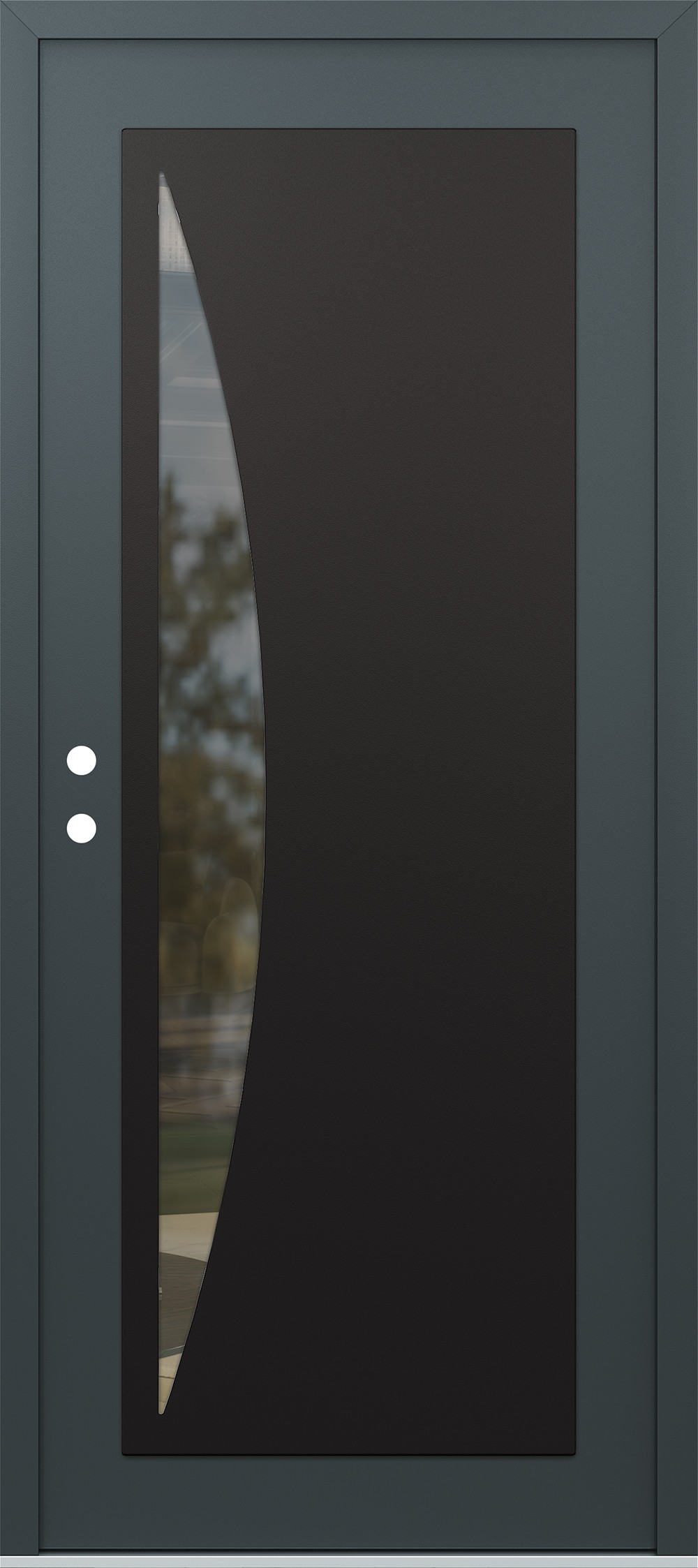 Modern Steel Front Door Diamond C13 36" x 80" anthracite/anthracite clear Glass Panel black RHI