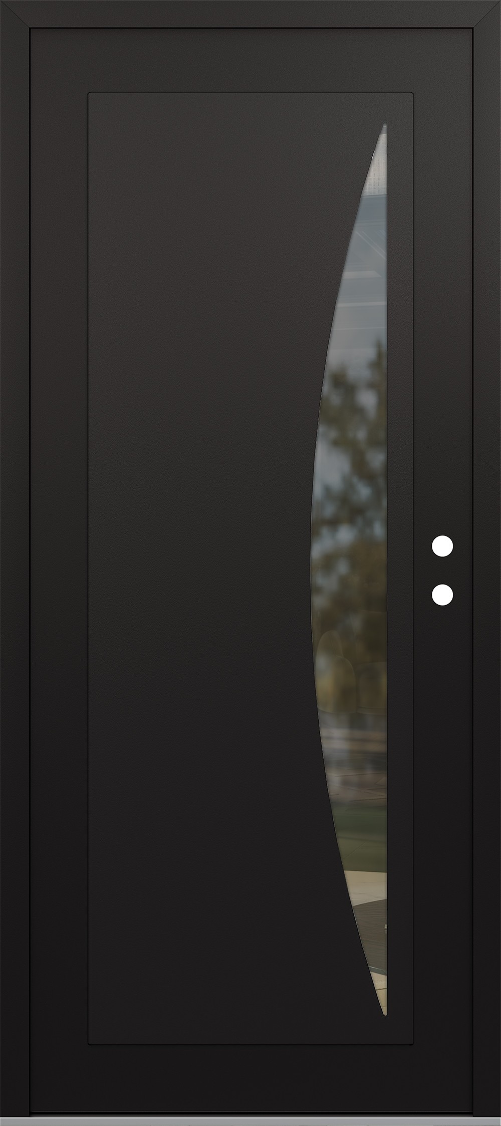 Modern Steel Front Door Diamond C13 36" x 80" black/black clear Glass Panel black LHI