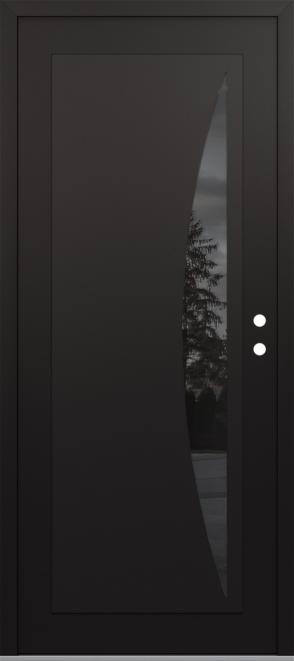 Modern Steel Front Door Diamond C13 36" x 80" black/black mirrored Glass Panel black LHI