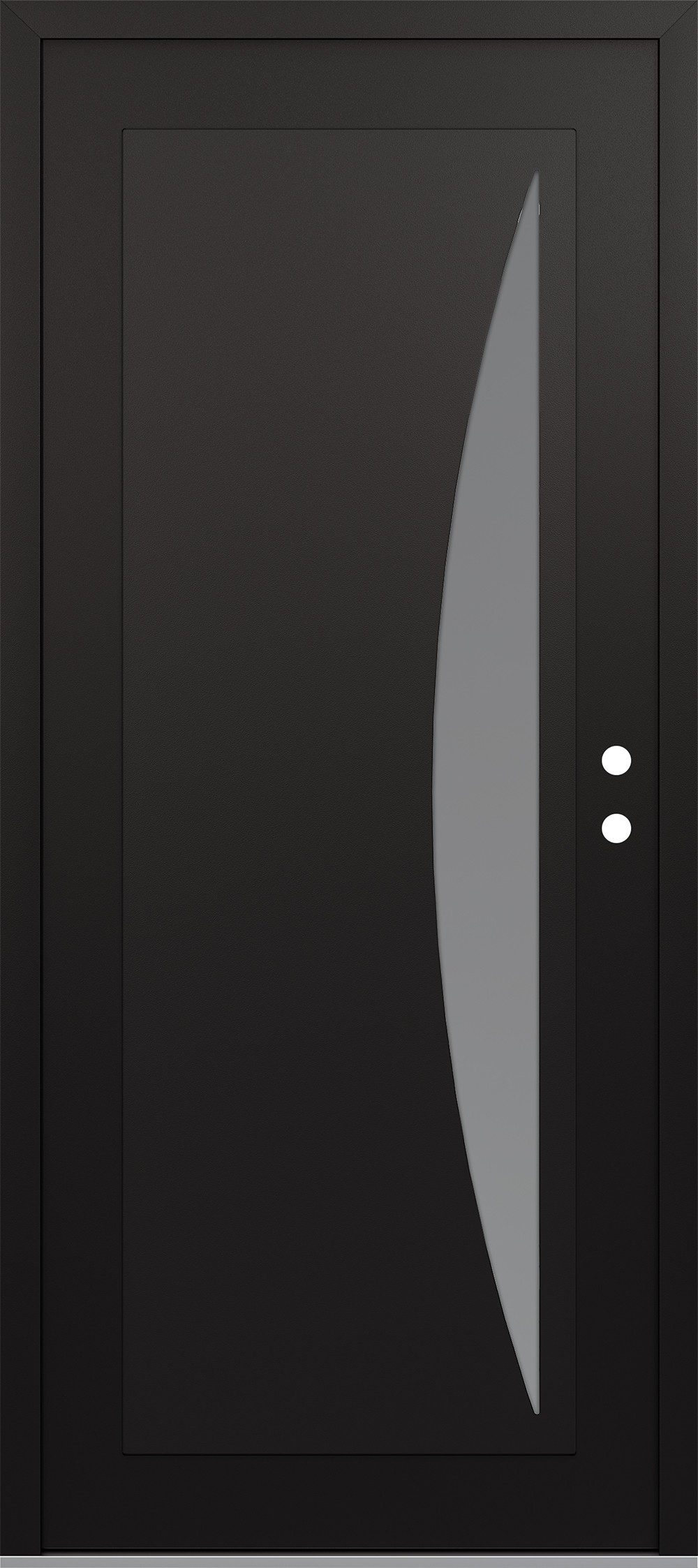 Modern Steel Front Door Diamond C13 36" x 80" black/white frosted Glass Panel black LHI