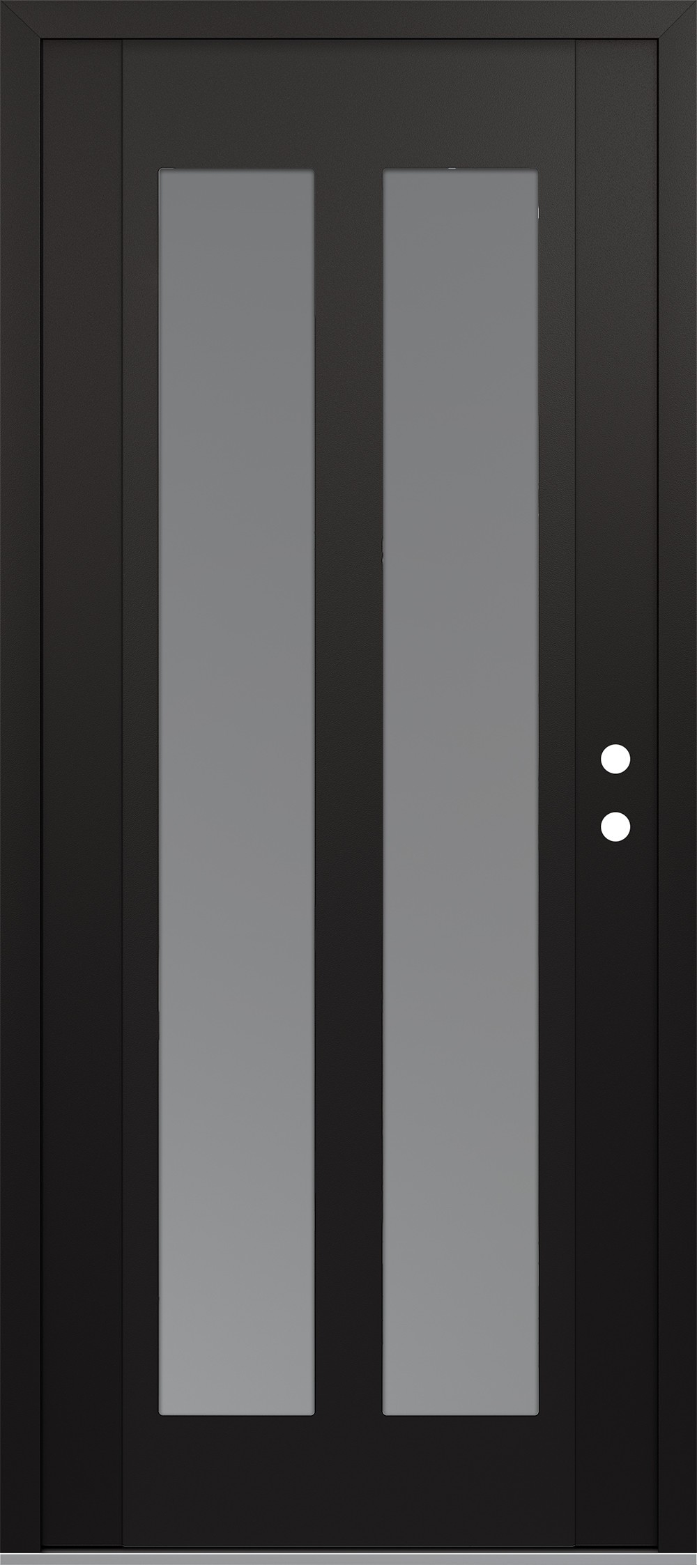 Modern Steel Front Door Diamond C14 36" x 80" black/white frosted Glass Panel black LHI