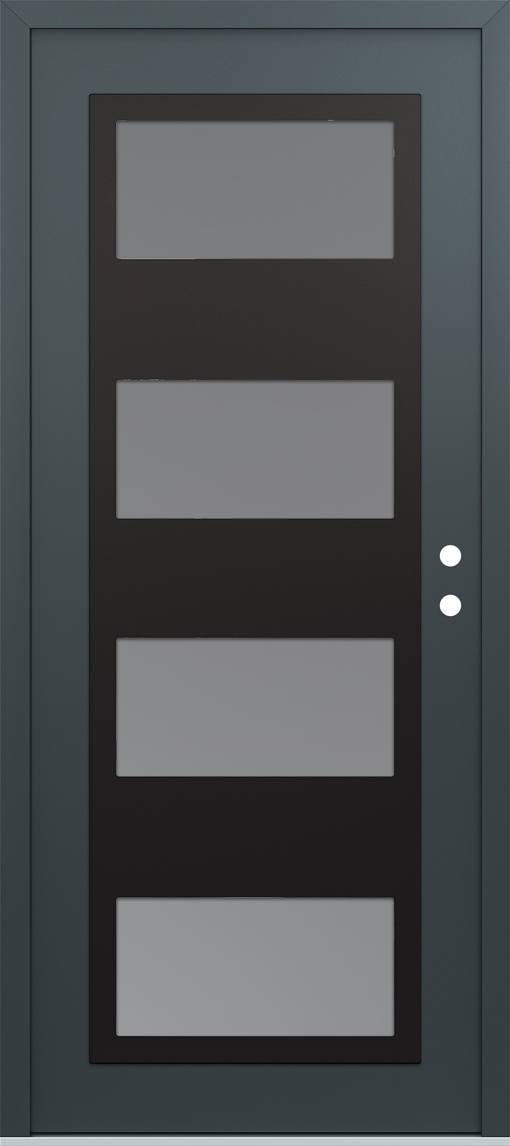 Modern Steel Front Door Diamond C2 36" x 80" anthracite/anthracite frosted Glass Panel black LHI