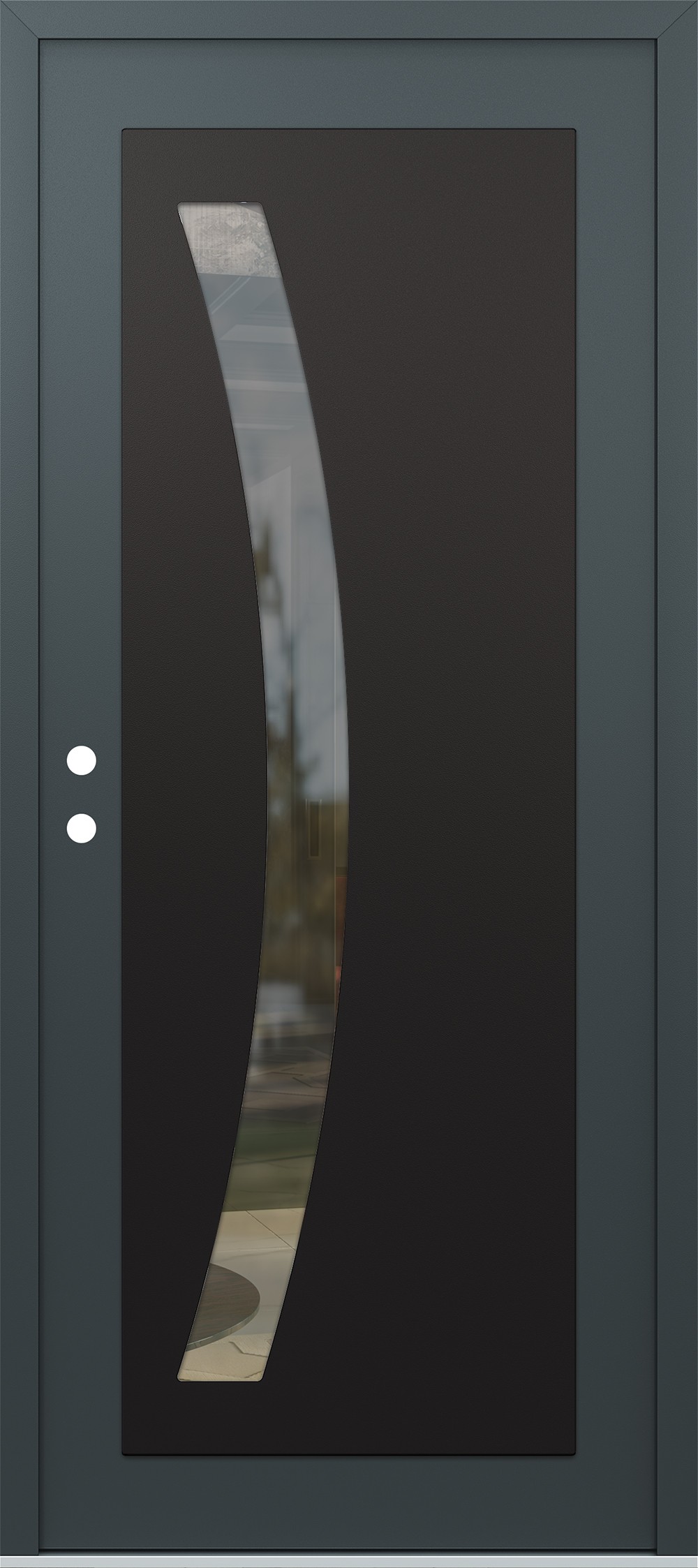 Modern Steel Front Door Diamond C4 36" x 80" anthracite/anthracite clear Glass Panel black RHI