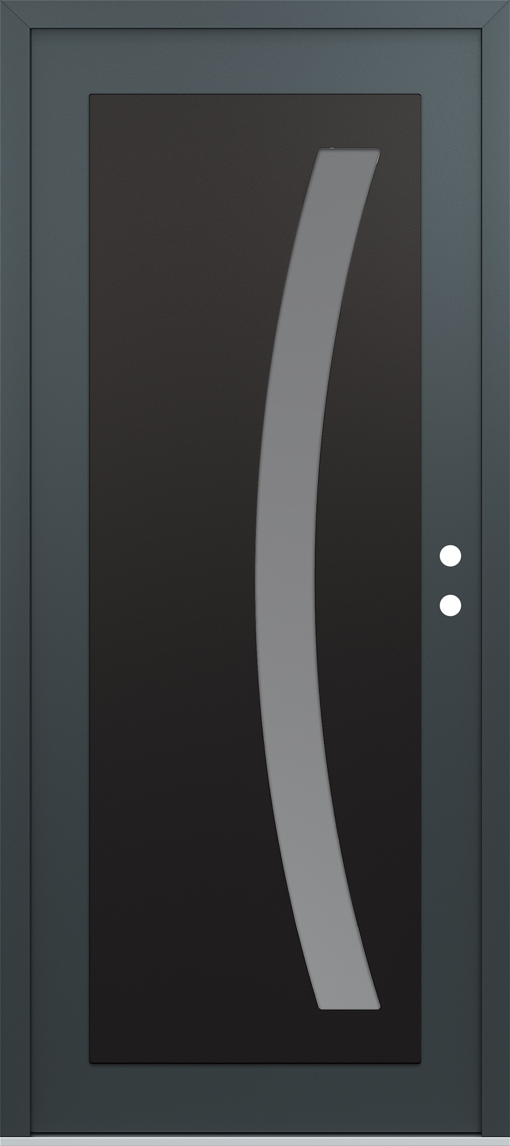 Modern Steel Front Door Diamond C4 36" x 80" anthracite/anthracite frosted Glass Panel black LHI