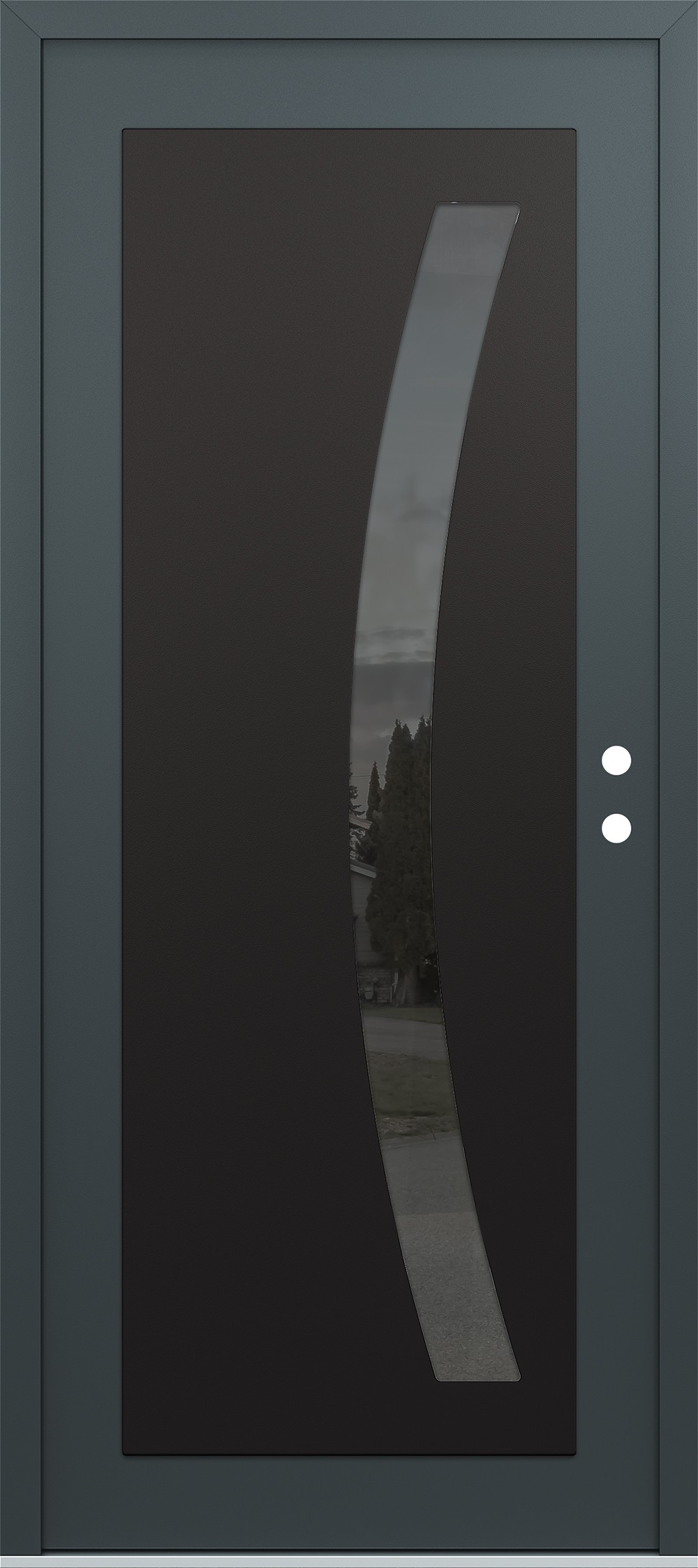 Modern Steel Front Door Diamond C4 36" x 80" anthracite/anthracite mirrored Glass Panel black LHI